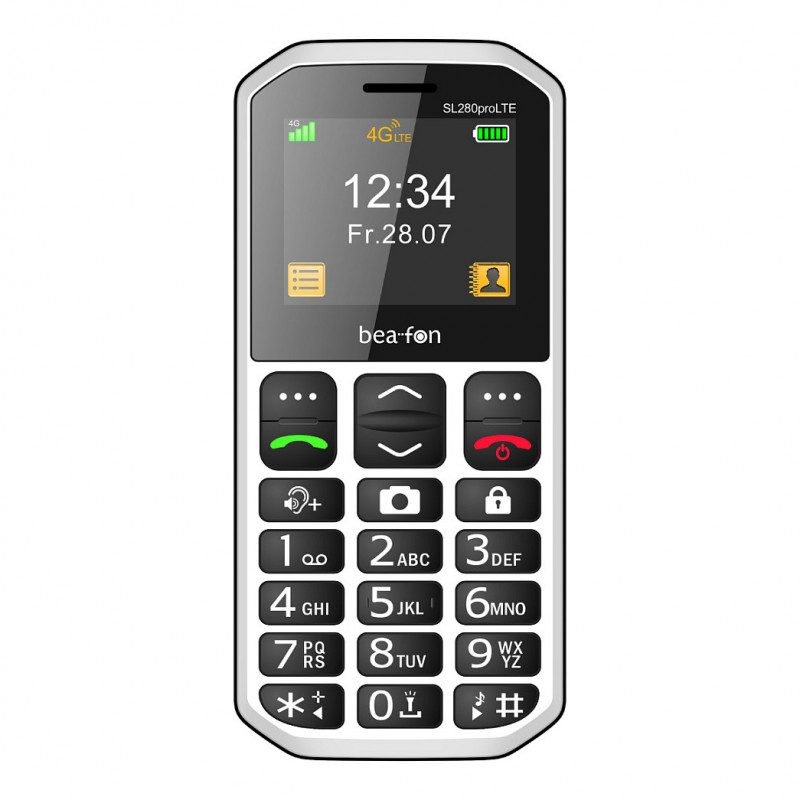 Beafon SL280pro LTE 4G Silver Line suurte klahvidega funktsioontelefon, must-valge