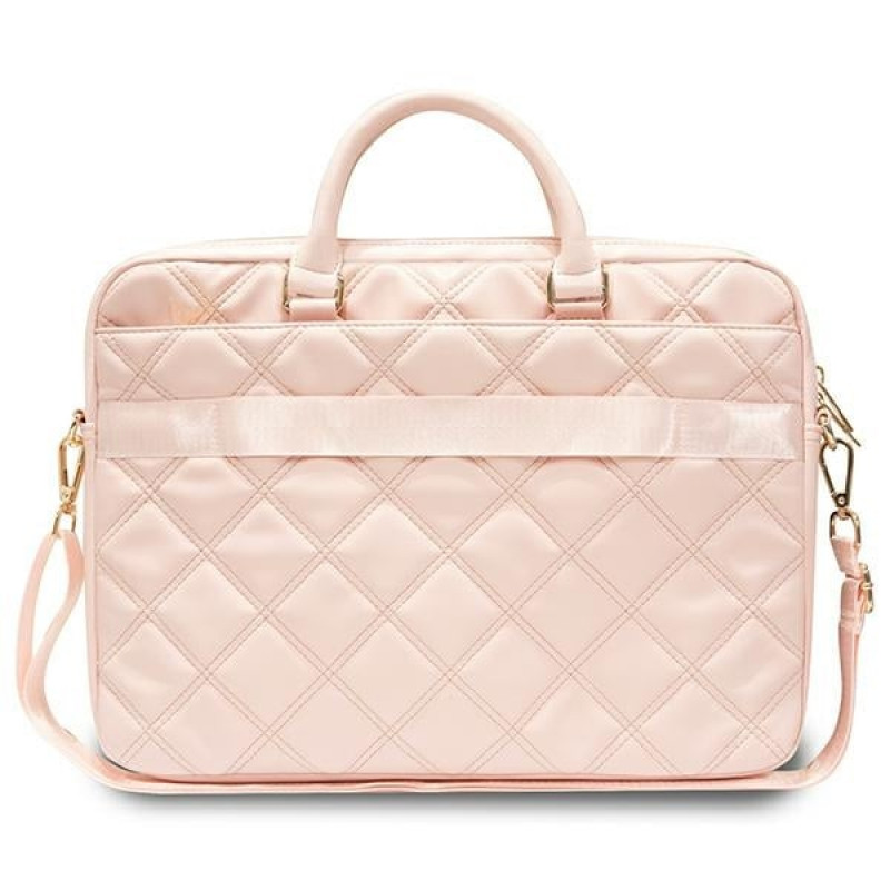 Guess GUCB15ZPSQSSGP 16-tolline sülearvutikott, Quilted 4G, roosa