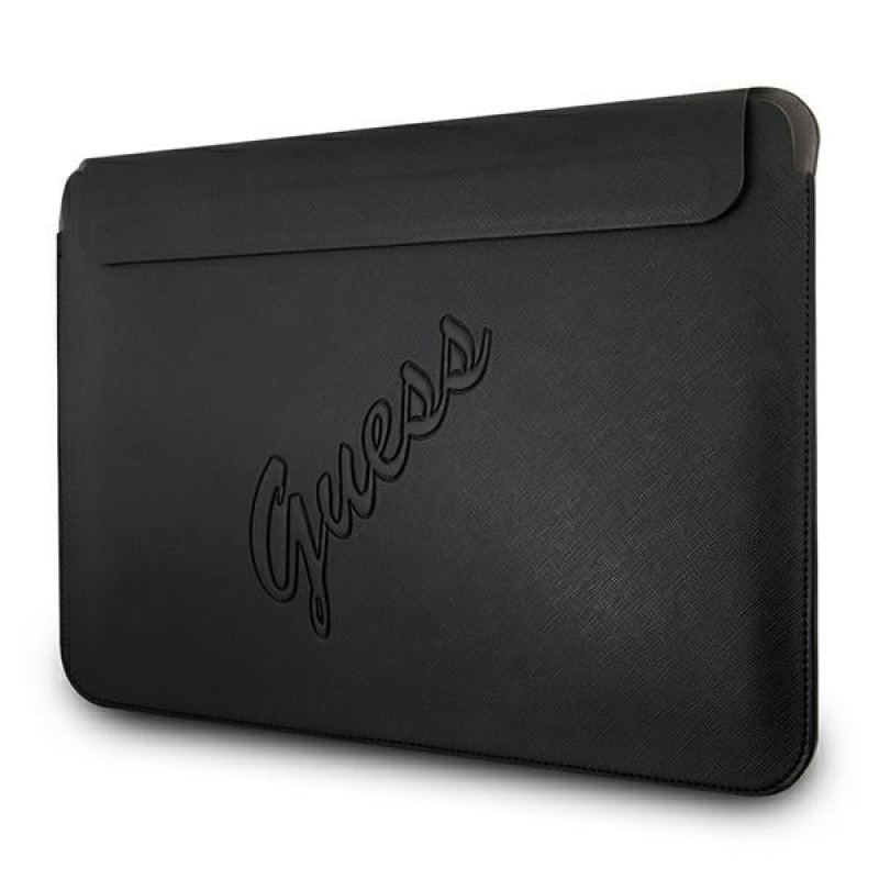 Guess GUCS13PUSASBK Saffiano Script ümbris 13" sülearvutile, must