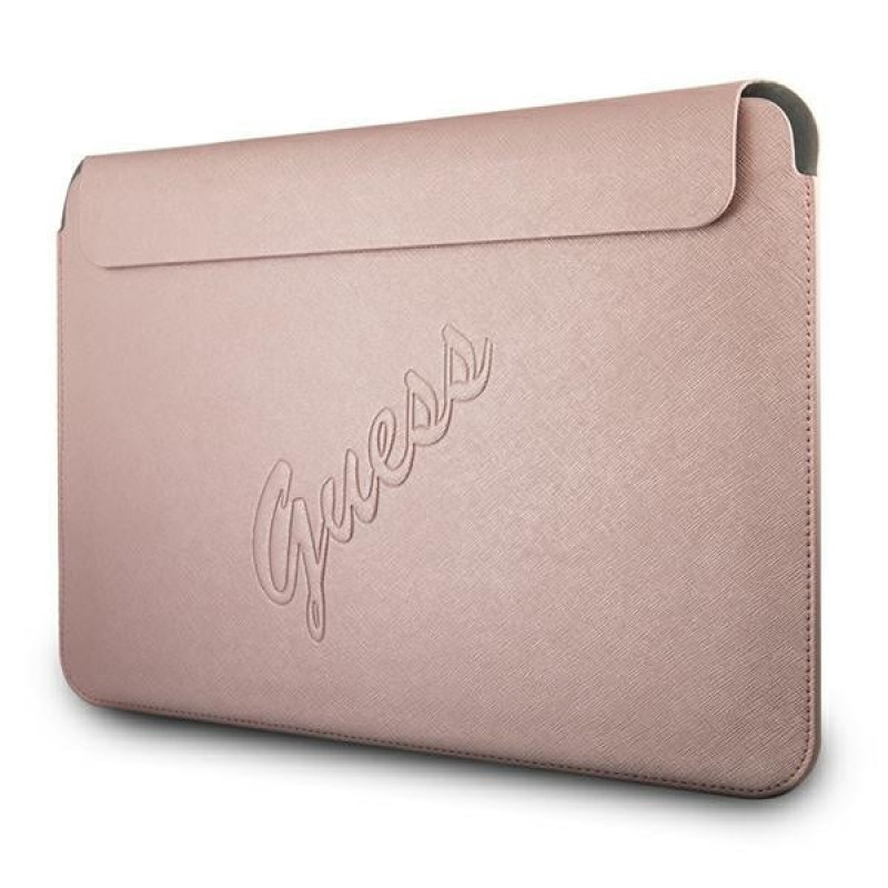 Guess GUCS13PUSASPI Saffiano Script ümbris 13" sülearvutile, roosa