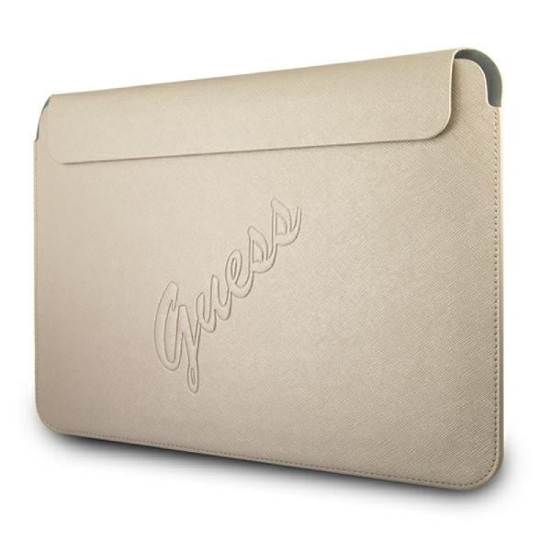 Guess GUCS13PUSASLG Saffiano Script ümbris 13" sülearvutile, kuldne