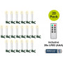 Goobay 75258 juhtmeta LED-jõuluküünlad (20 tk), sisaldab 20x AAA (LR03), klambrid, kaugjuhtimispult, taimer, hämardatav, soe valge (2600 K)
