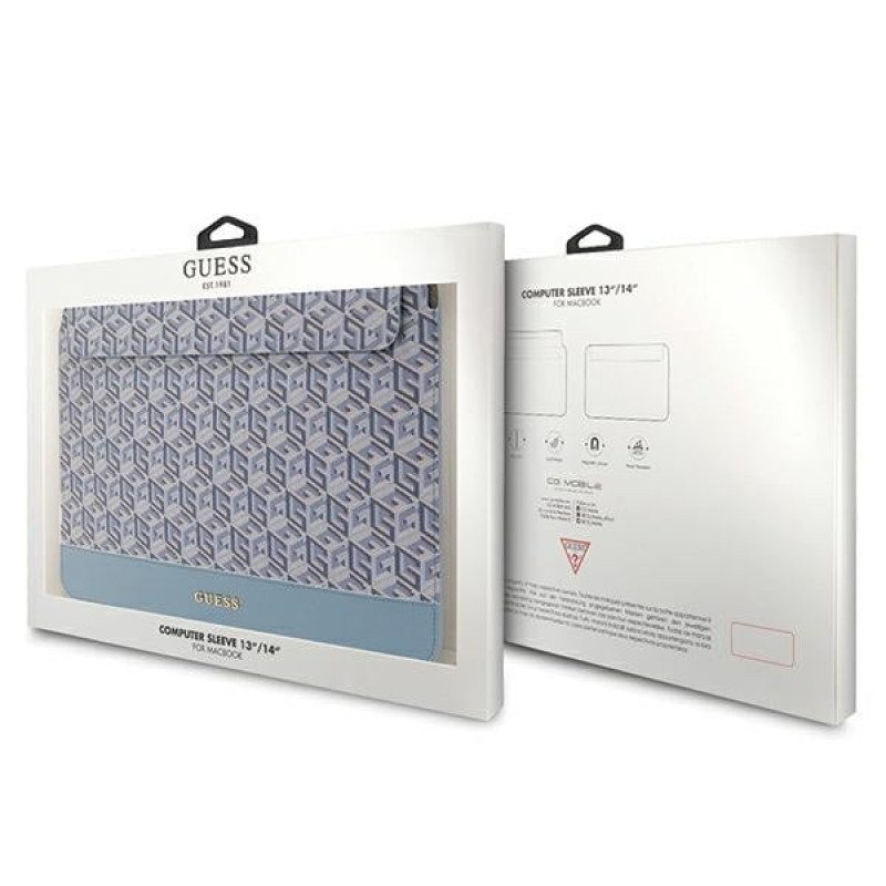 Guess GUCS14HGCFSEB sülearvuti kaitsekott 14", GCube Stripes, sinine