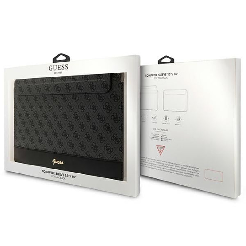 Guess GUCS14PS4SGK sülearvuti ümbris 14", 4G Stripe Metal Logo, must
