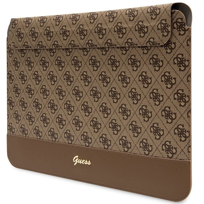 Guess GUCS14PS4SGW sülearvuti ümbris 14 tolli, 4G Stripe Metal Logo, pruun