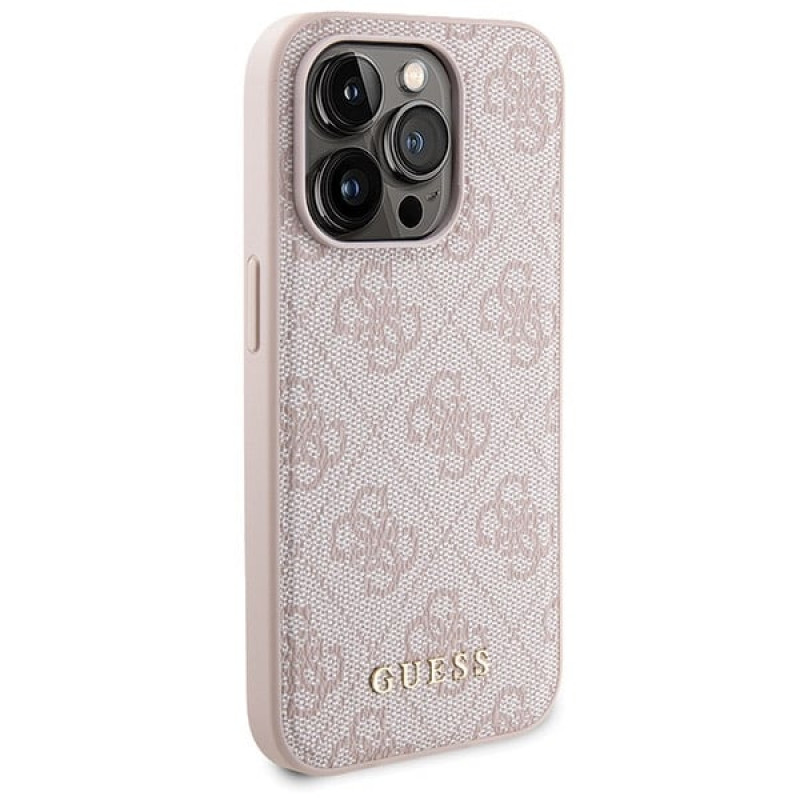 Guess GUBPM5P15L4GEMGP Apple iPhone 15 Pro kõvakate + 5000 mAh MagSafe akupank komplekt, 4G Metal Logo, roosa