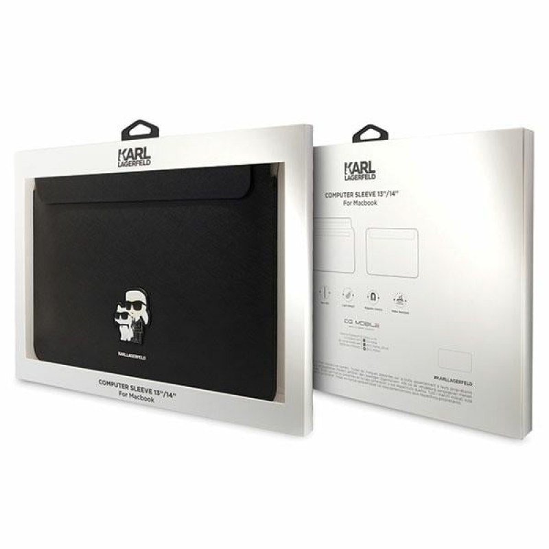 Karl Lagerfeld KLCS14SAKCPMK sülearvuti ümbris 14", must, Saffiano Karl&Choupette