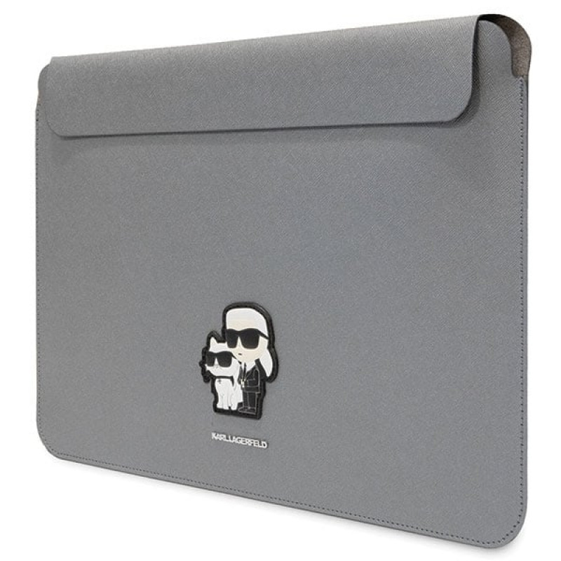 Karl Lagerfeld KLCS14SAKCPMG sülearvuti ümbris 14", hõbedane, Saffiano Karl&Choupette