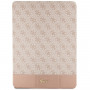 Guess GUFCP12PS4SGP Apple iPad Pro 12.9" (2020/2021/2022, 4./5./6. põlvkond) Bookcase, 4G Stripe Allover, roosa