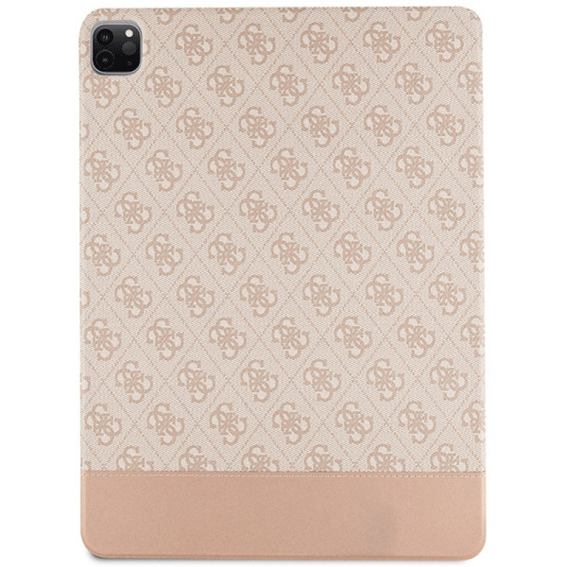 Guess GUFCP12PS4SGP Apple iPad Pro 12.9" (2020/2021/2022, 4./5./6. põlvkond) Bookcase, 4G Stripe Allover, roosa