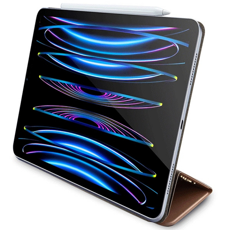 Guess GUFCP12PS4SGP Apple iPad Pro 12.9" (2020/2021/2022, 4./5./6. põlvkond) Bookcase, 4G Stripe Allover, roosa