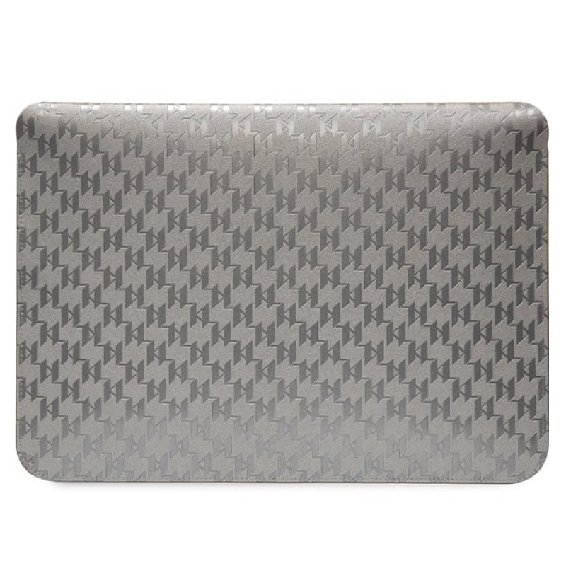 Karl Lagerfeld KLCS14SAKHPCG sülearvuti ümbris 14 tolli, hõbedane, Saffiano Monogram Choupette