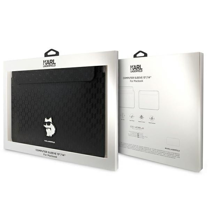 Karl Lagerfeld KLCS14SAKHPCK sülearvuti ümbris 14", must, Saffiano Monogram Choupette