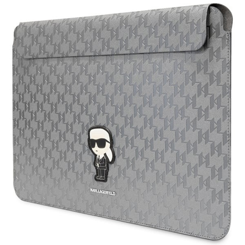 Karl Lagerfeld KLCS14SAKHPKG sülearvuti ümbris 14", hõbedane, Saffiano Monogram Ikonik