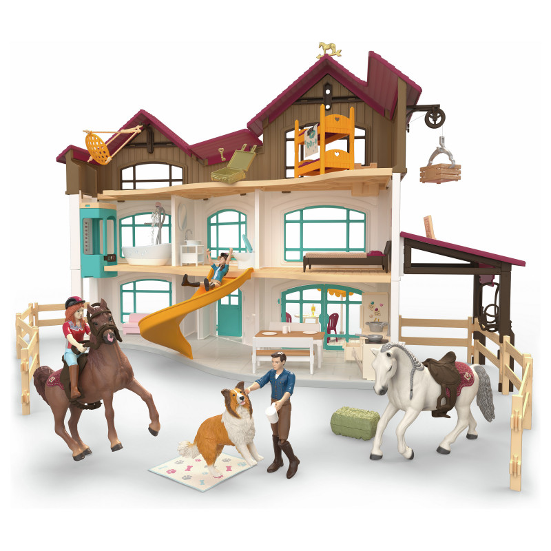 Schleich Horse Club järveäärne villa ja padok mängukomplekt 42785