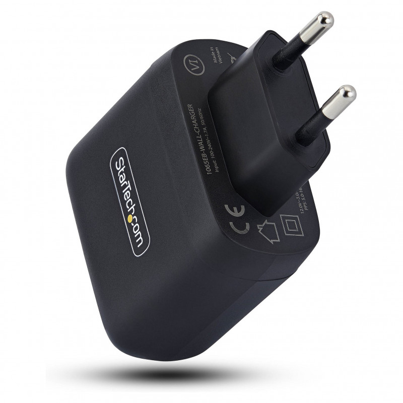 StarTech.com 1065EB-WALL-CHARGER 65 W USB-C GaN sülearvuti seinalaadija, must