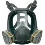 3M 6800 Täisnäomask, korduvkasutatav respiraator, suurus M, silikoon, polükarbonaatne visiir, bajonettühendusega filtrite kinnitus, hall/must