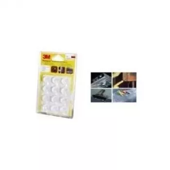 3M Bumpon kaitsepuhver SJ5344BL, läbipaistev, ümmargune, 19,0 mm läbimõõt, 4,0 mm kõrgus, isekleepuv, vibratsiooni summutav