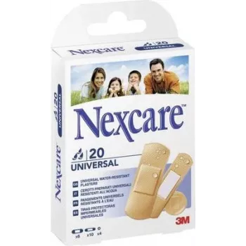 3M Nexcare Universal plaastrid, 20 erineva suurusega riba, nahatoonilised, hingavad ja veekindlad, lateksivabad (N0320AS)