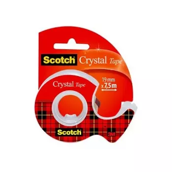3M Scotch Crystal Clear 600 teip koos käsitsi dosaatoriga, 19 mm x 7,5 m, läbipaistev 6-1975D