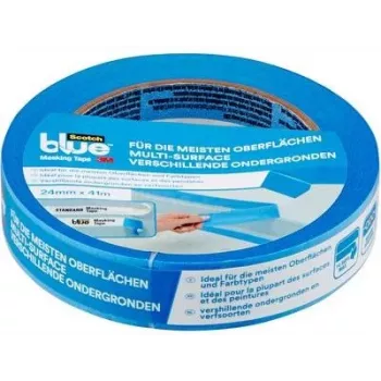 3M ScotchBlue Original mitmepinnaline maalriteip 2090, 24 mm x 41 m, sinine, 14-päevane puhas eemaldamine, sise-/väliskasutuseks 2090DABE24