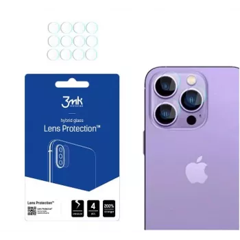3MK Apple iPhone 14 Pro/14 Pro Max objektiivi kaitse - karastatud klaas ja alumiiniumsulam, 9H kõvadus, must