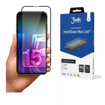 3MK Apple iPhone 15 Pro HardGlass Max Lite Karastatud Klaasist Ekraanikaitse Must