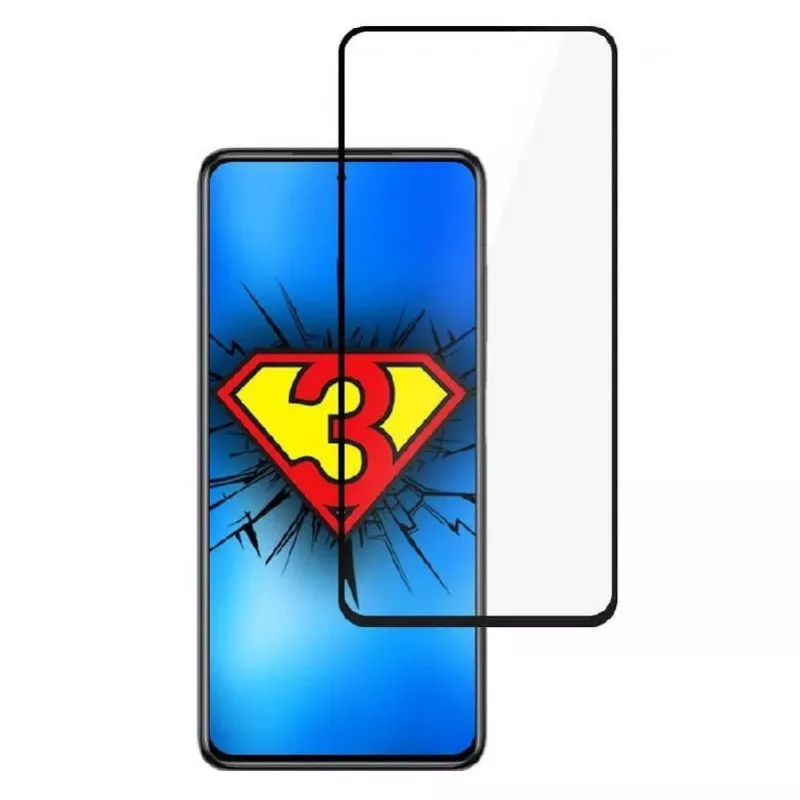 3MK Hard Glass Max Lite ekraanikaitse Xiaomi Poco X3 NFC / Poco X3 Pro jaoks - Must