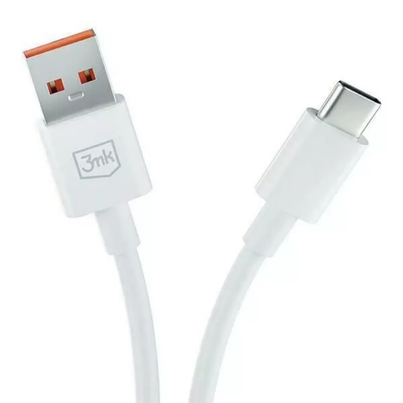 3MK Hyper Cable USB-A to USB-C 5A 60W 1.2m Valge