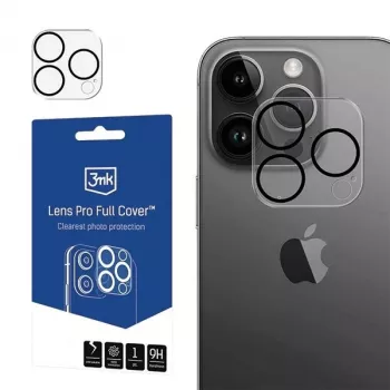 3MK Lens Pro Full Cover Karastatud Klaasist Kaamera Objektiivi Kaitse iPhone 14 Pro / 14 Pro Max jaoks Alumiiniumraami ja Paigaldusraamiga (1 tk, Must)