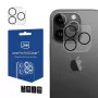 3MK Lens Pro Full Cover Karastatud Klaasist Kaamera Objektiivi Kaitse iPhone 14 Pro / 14 Pro Max jaoks Alumiiniumraami ja Paigaldusraamiga (1 tk, Must)