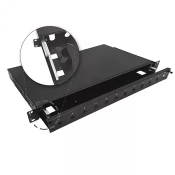 A-LAN Alantec Telescopic Fiber Optic Patch Panel 12xSC Simplex / 12xLC Duplex 19 inch 1U with Mounting Accessories (Cable Glands, Cable Ties) (FOP-1U-12SCS-C-P)