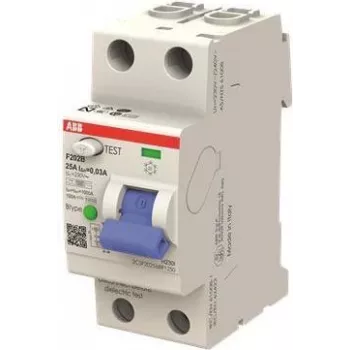 ABB F202B-1603 B-tüüpi rikkevoolukaitse, 2-pooluseline, 16 A, 30 mA, 230/400 V AC 2CSF202568R1160