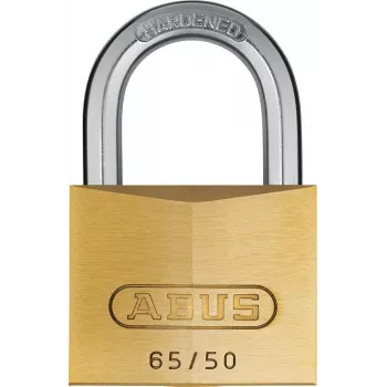 ABUS 65/50 KD tabalukk - Tugevast messingist korpus, Karastatud terasest klamber, Erinevate võtmetega