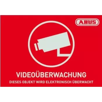 ABUS AU1421 ristkülikukujuline punane/valge isekleepuv alarmikleebis 74 x 52,5 mm