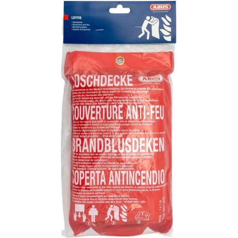 ABUS LD1118 Tulekustutustekk 100 x 100 cm Klaaskiust Punane DIN EN 1869:2001 86672
