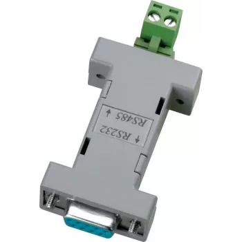 ABUS TV8469 RS232–RS485 liidesemuundur, DB9, siinipõhine toide, 115,2 kbps, 1200 m, must