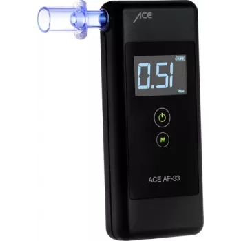 ACE OF SWEDEN AF-33 digitaalne alkomeeter tumehall, 0,00–5,00 ‰, LCD-ekraan, pooljuhtandur, 2x AAA 107075