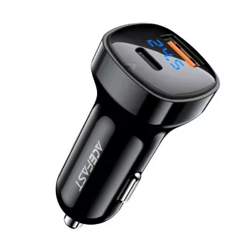 ACEFAST Auto Laadija 66W USB Type C / USB, PPS, Power Delivery, Quick Charge 4.0, AFC, FCP Must (B4 black)