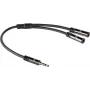 ACT AC3620 heli jaoturi kaabel 0,15 m 3,5 mm isane 2x emane must