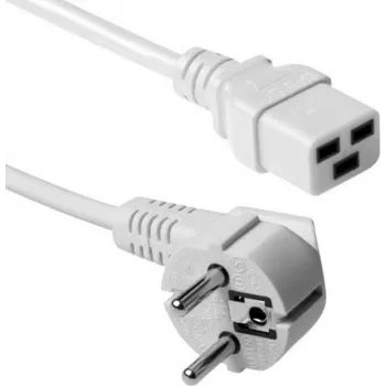 ACT AK5413 toitekaabel valge 0,6 m CEE 7/7 - IEC C19