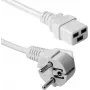 ACT AK5413 toitekaabel valge 0,6 m CEE 7/7 - IEC C19