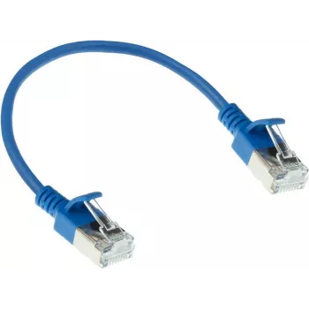 ACT Sinine 0,15m LSZH U/FTP CAT6A andmekeskuse õhuke paigalduskaabel snagless RJ45 pistikutega (DC7630)