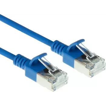 ACT Sinine 5m LSZH U/FTP CAT6A andmekeskuse õhuke paigalduskaabel snagless RJ45 pistikutega (DC7605)