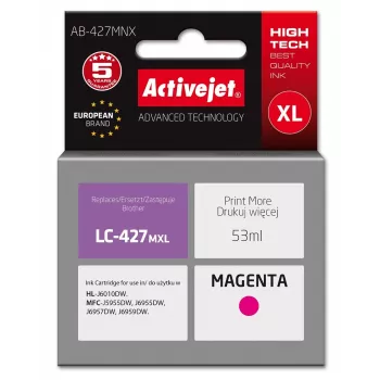 Activejet AB-427MNX Brother LC-427MXL ühilduv tindikassett, magenta, suure saagisega, 53 ml, Supreme seeria