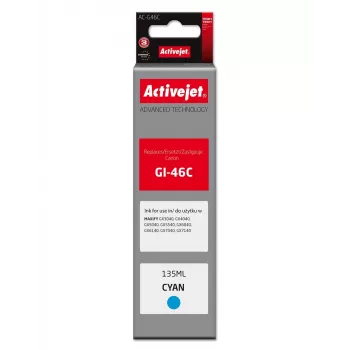 Activejet AC-G46C ühilduv tindikassett Canonile, tsüaansinine, 135 ml, Supreme seeria, Canon GI-46C asendus