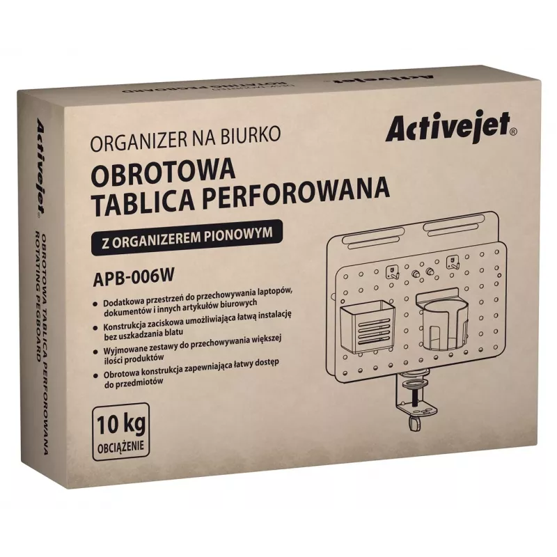 Activejet APB-006W Pöörlev tahvel-laualkorraldaja, hall ja valge