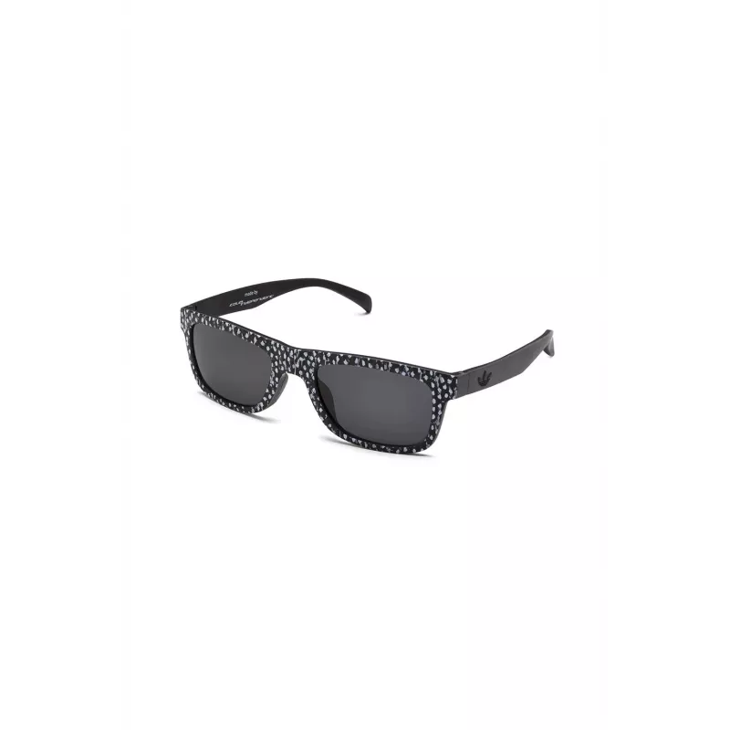 Adidas AOR005-TFS009 Meeste ristkülikukujulised päikeseprillid - must atsetaatraam, hall polükarbonaat lääts, 54/21/140 mm