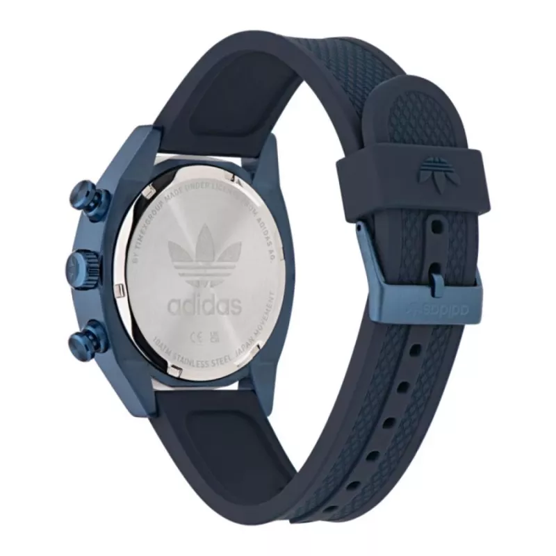 Adidas Men's AOFH23004 Code One Chrono Quartz Chronograph Watch 43mm Black Silicone