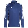 adidas Tiro 24 treeningpluus meeskond tumesinine/valge meeste slim fit pikkade varrukatega veerand lukuga